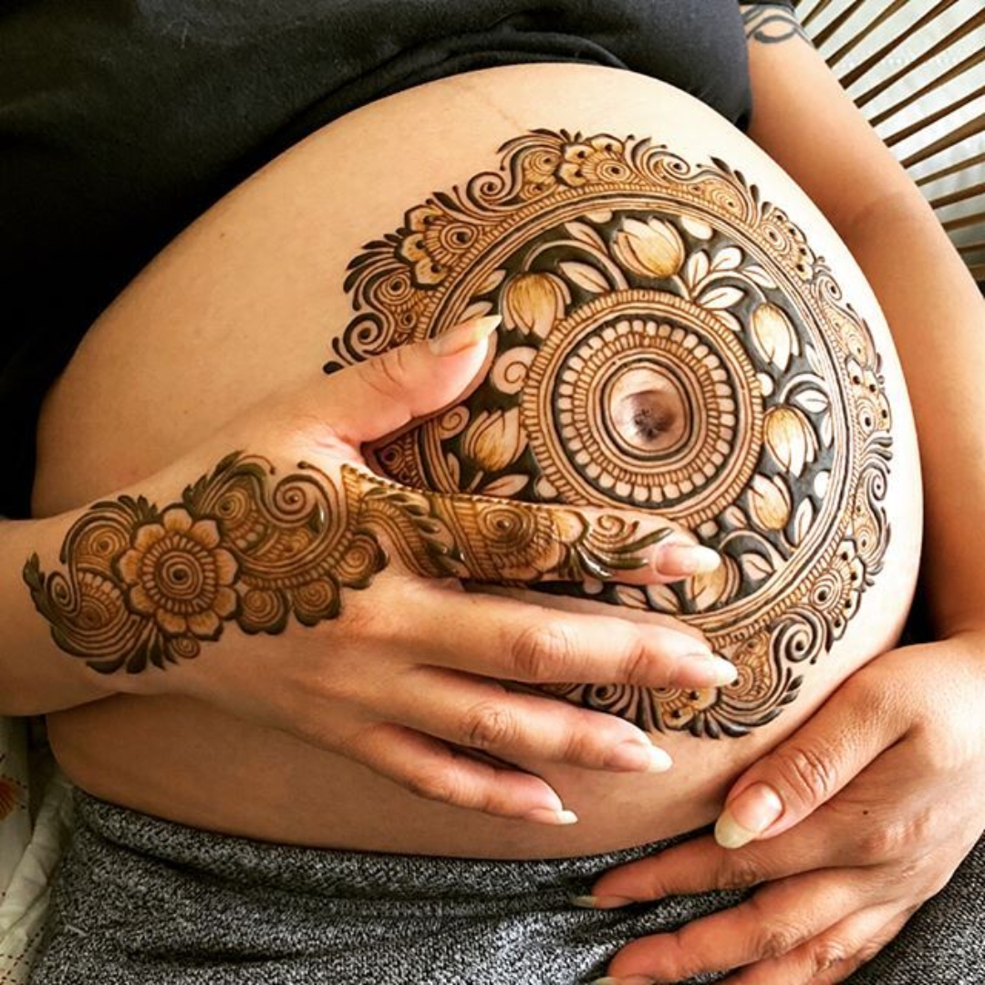 Top 15 Pregnancy Belly Mehndi Designs to Inspire 2020 | Belly henna, Henna  designs, Baby mehndi design